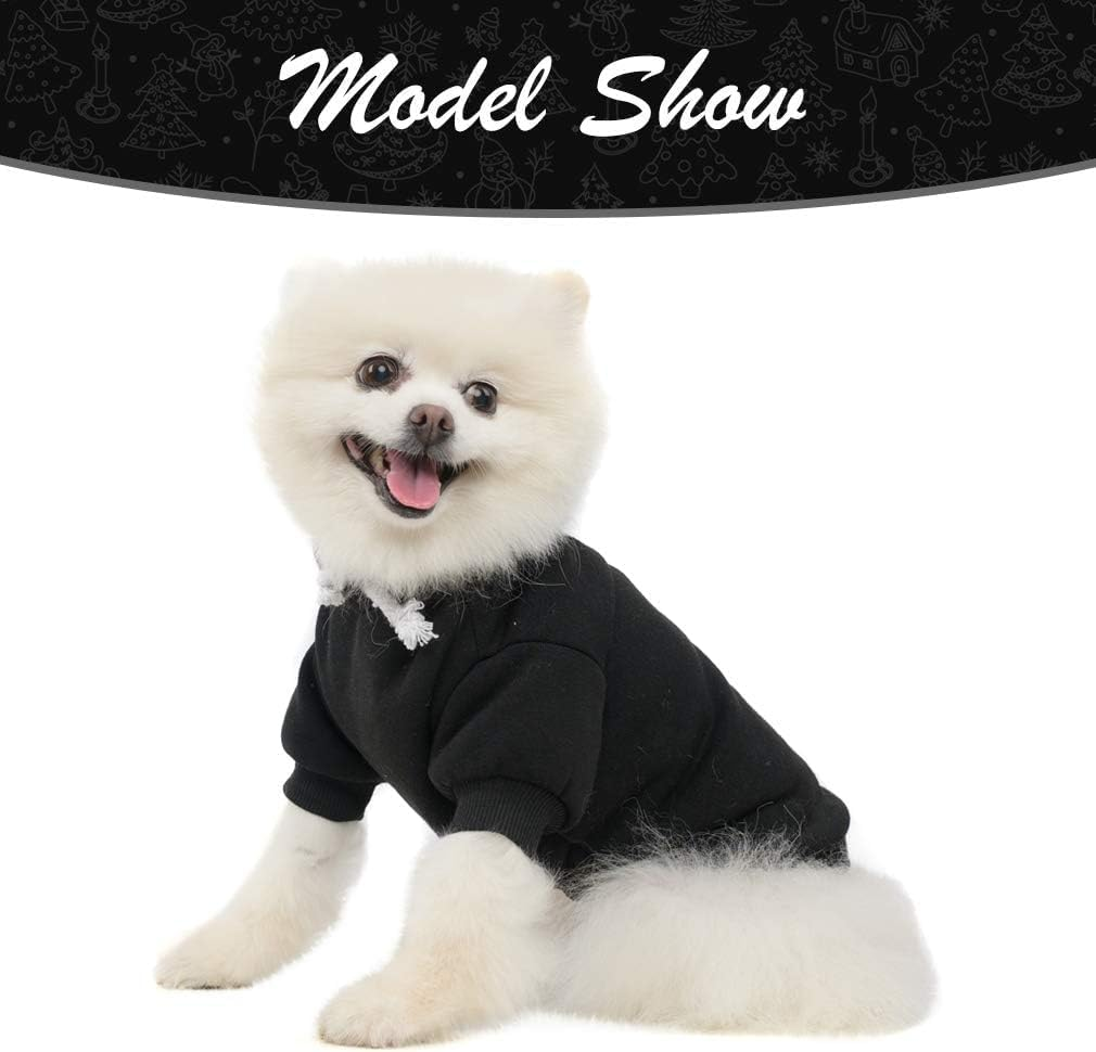 KOOLTAIL Basic Dog Hoodie - Soft and Warm Dog Hoodie Sweater with Leash Hole and Pocket, Dog Winter Coat, Cold Weather Clothes Sweatshirt for Small Medium Large Dogs Puppy Cat Boys Girls Black M image number 2