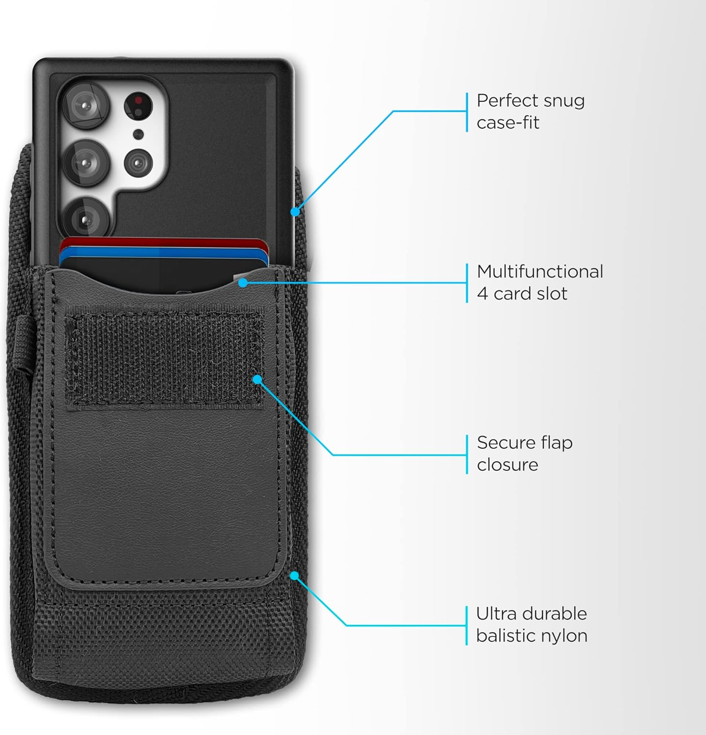 Rebel Case with Belt Pouch for Samsung Galaxy S23 Ultra - Protective Phone Case with Holster Clip (2023 Release) (S23 Ultra) image number 3