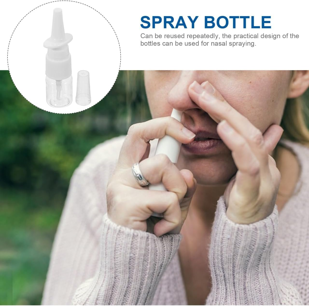 3-Pack 30Ml Empty Nasal Spray Bottles &ndash; Refillable Plastic Mist Sprayer for Saline Solution, Aromatherapy & Travel | Leak-Proof Fine Mist Pump image number 1