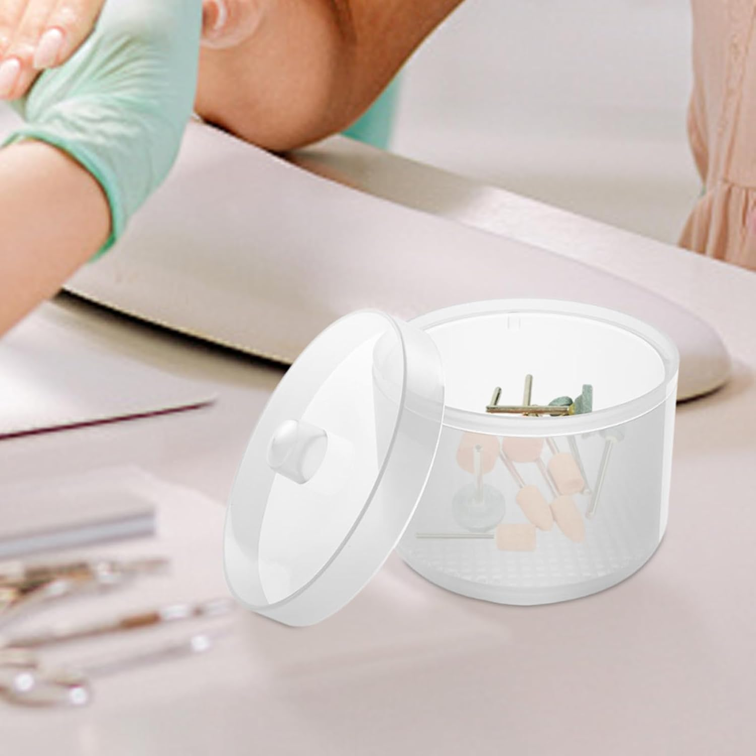 Nail Tool Cleaner | Manicure Equipment Cleaning Container - Fine Mesh Nail Tool Cleaning Box for Home, Salon, Pedicure, Manicure