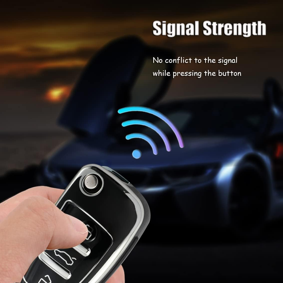 HIBEYO Key Fob Cover Compatible with Audi A1 A3 A6 Q2 Q3 Q7 TT TTS R8 S3 S6 RS3 Car Accessories TPU Silver-Edge Key Holder - Leather Keychain Black image number 5