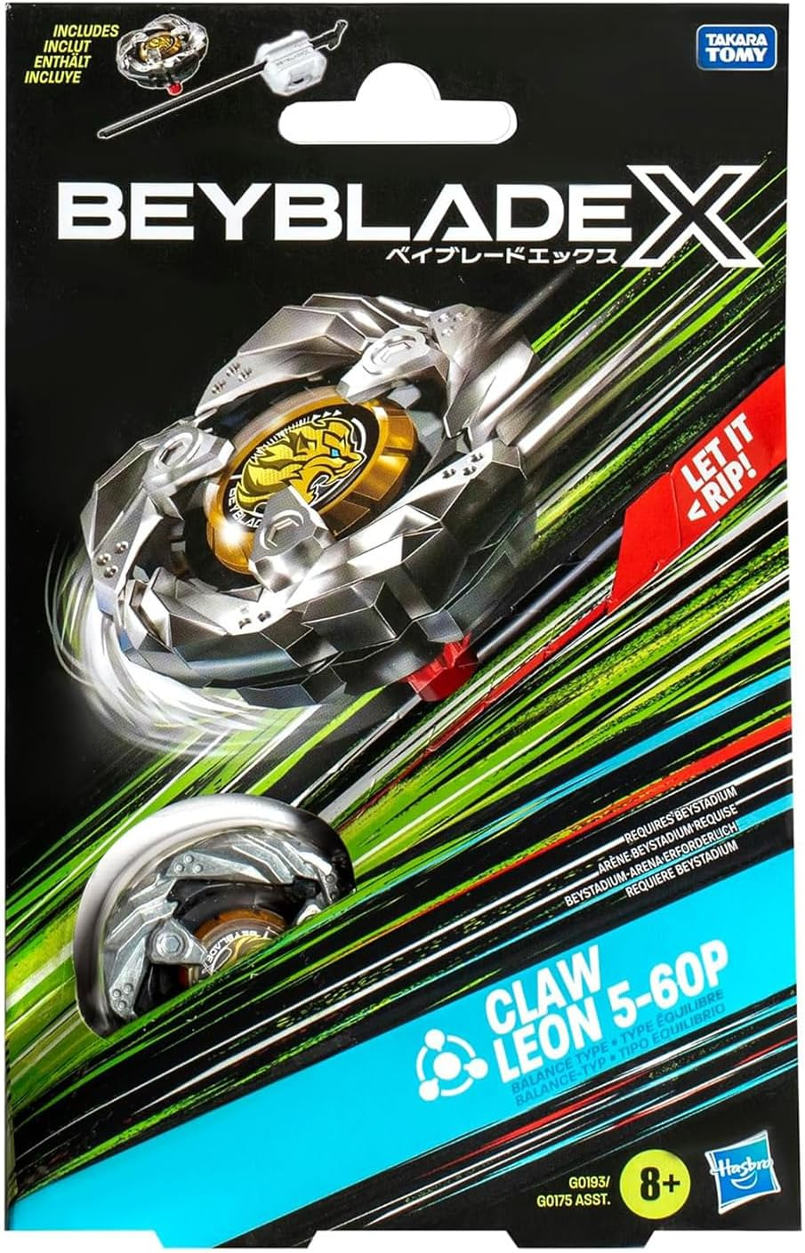 Hasbro Beyblade X Claw Leon 5-60P Starter Pack Spinning Top and Starter