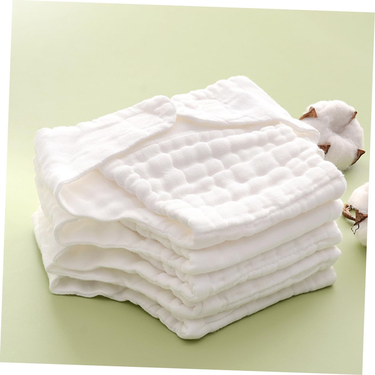 5Pcs Reusable Nappy Liners for Soft Cotton Fiber Inserts Washable and Absorbent Diaper Pad for Cloth Diapers S Months up for Daily Use and Travel image number 5