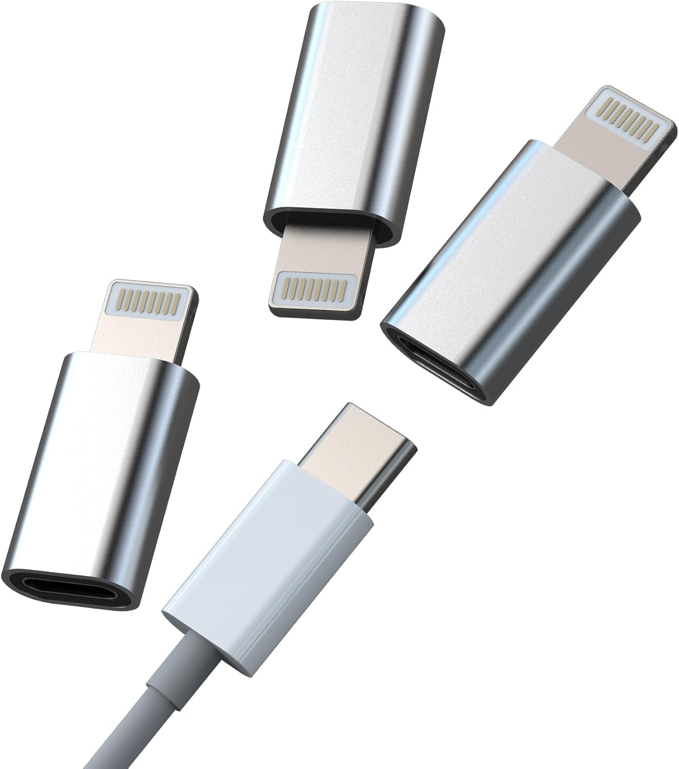 Lightning to USB C Adaptor for Iphone16 15 Pro Charging Adapter (3Pack) for Apple for Ipad Compatible for Samsung Galaxy Charger Female Cable Type C Male Jack Connector Data Port Android Converter
