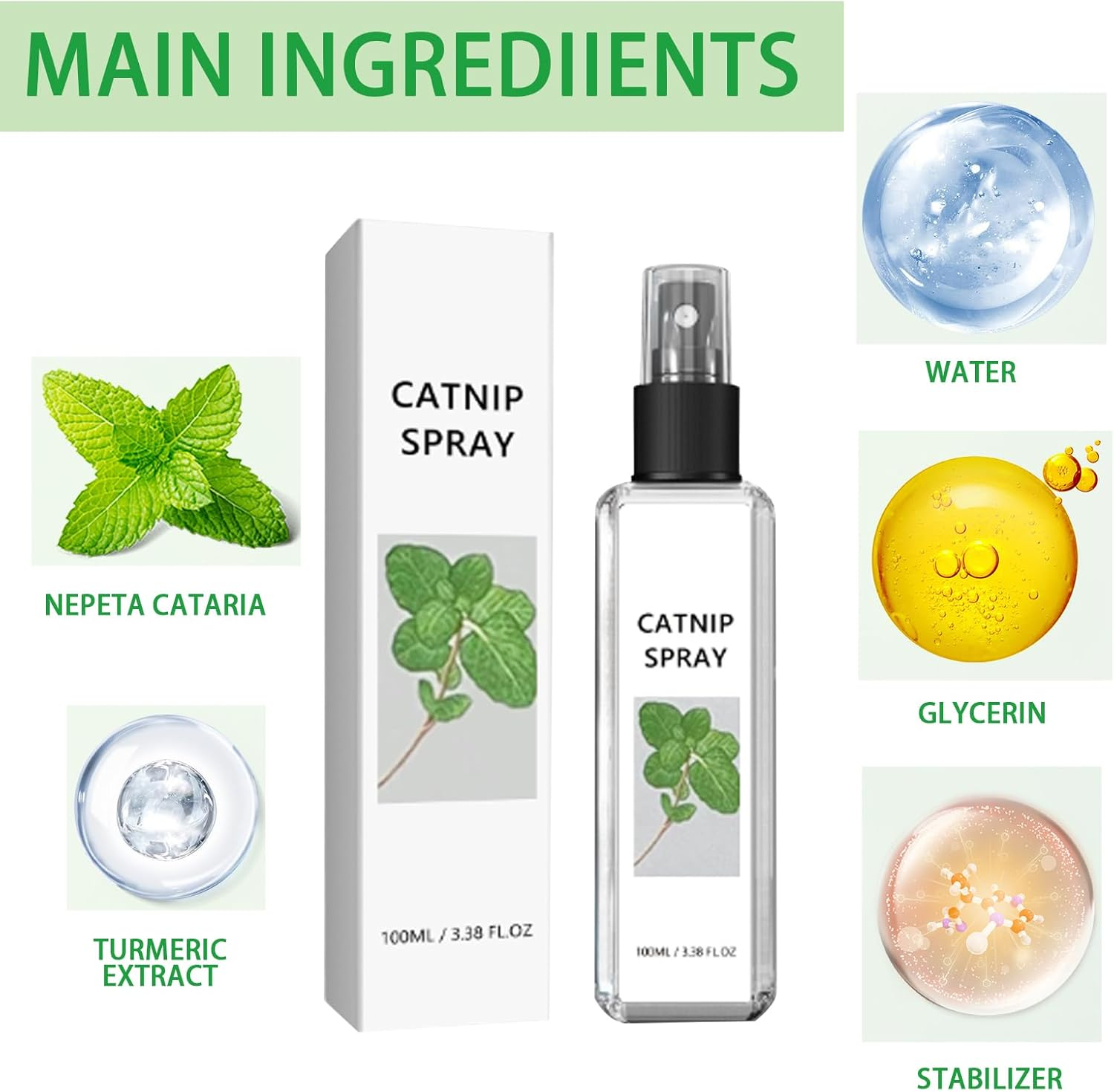 SEMINISMAR Catnip Spray,Herbal Cat Joy Spray,Catnip Spray for Cats,Cat Training Spray with Catnip,Pure Natural Anti-Stress Catnip Spray for Relaxation image number 2