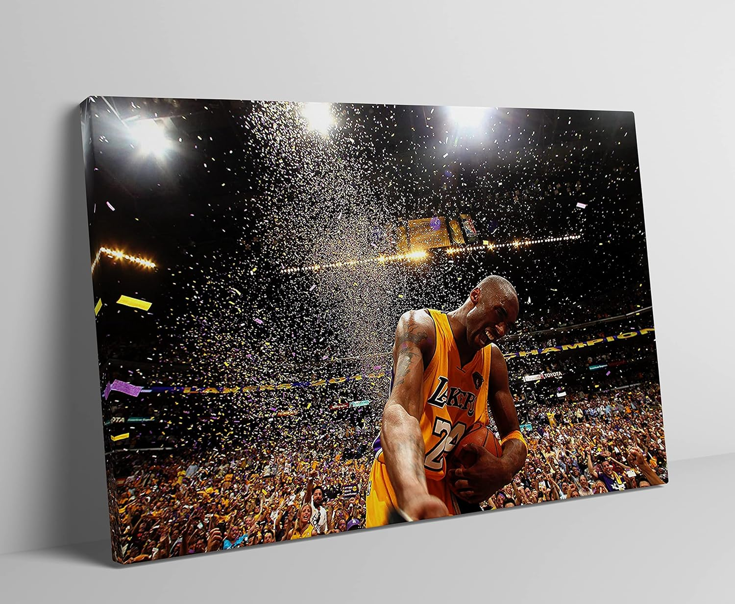 Basketball Canvas Wall Art for Kobe Bryant Poster Prints Sports Wall Decor Framed Cheering Win the Championship Picture Artworkts Photo - 12X18 Inch