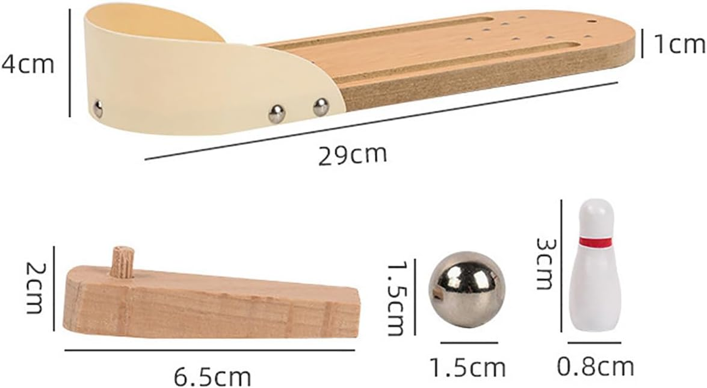 Mini Bowling Game,Wooden Desktop Bowling Game Desktop Bowling Game Desktop Stress Relieve Games for over 14 Years Old Kids Teens Adults image number 3