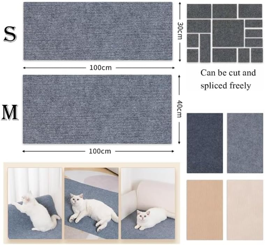 Climbing Cat Scratcher, DIY Climbing Cat Scratcher, Trimmable Self-Adhesive Carpet Cat Mat Pad,Cat Scratch Furniture Protector,Cat Climbing Wall Wear-Resistant (Brown, 15.7 * 39In) image number 2