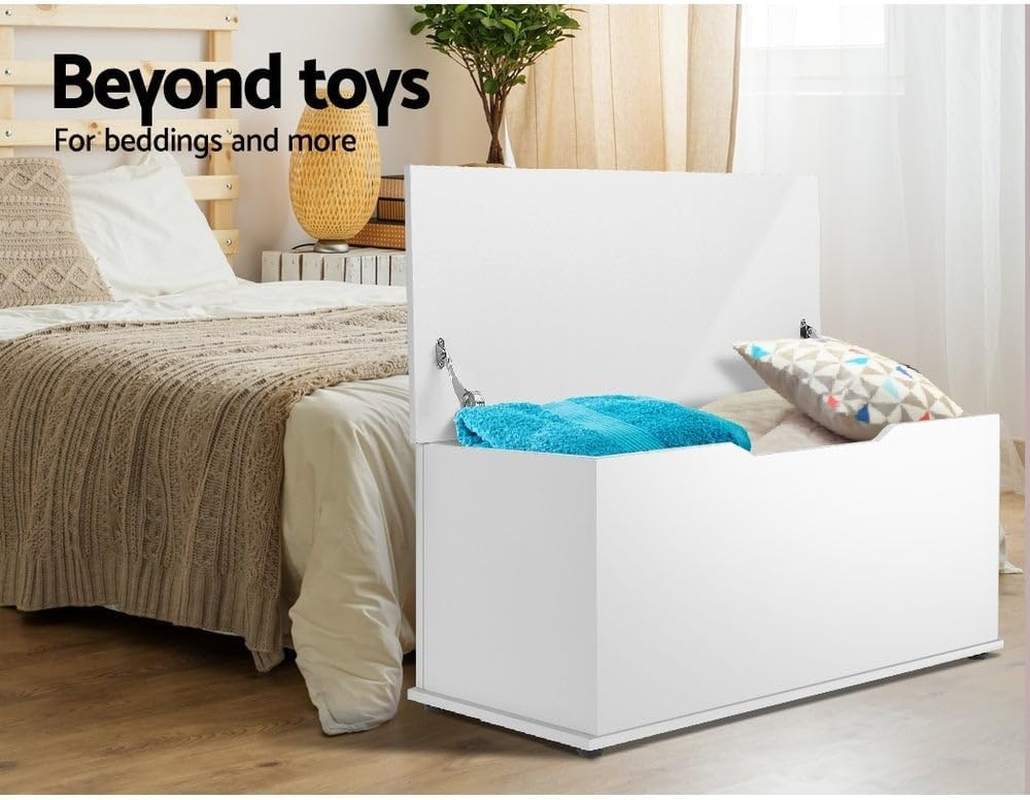 Keezi Kids Toy Box, Children Toys Storage Cabinet Chest Activity Centre Furniture Multifunctional Play Living Room Bedroom Decor, Particle Board Bench White image number 6