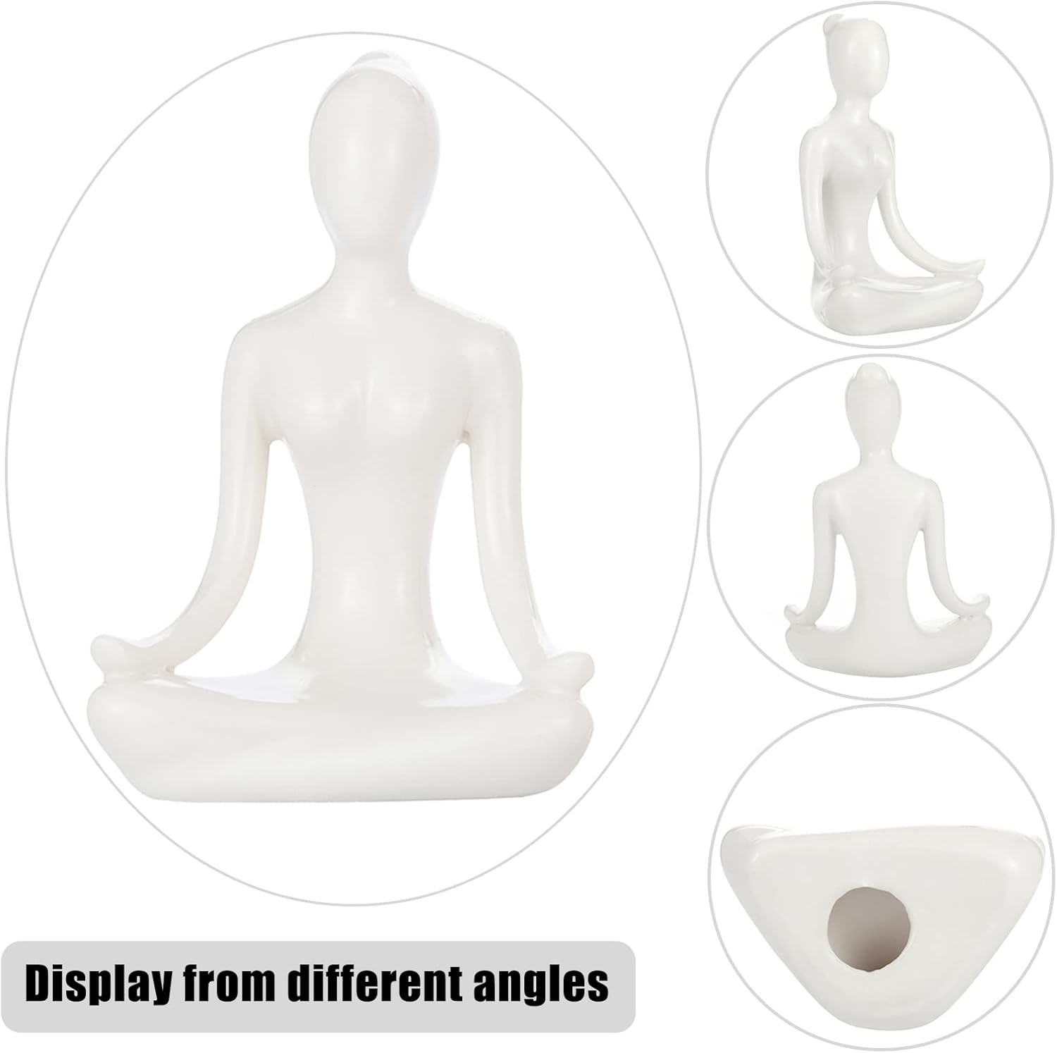 4Pcs Yoga Statues Women Zen Decor Figurines Meditation Table Decoration Sculpture Spiritual Accents Shelf Decorations for Home Living Room Bedroom Office White - White image number 6