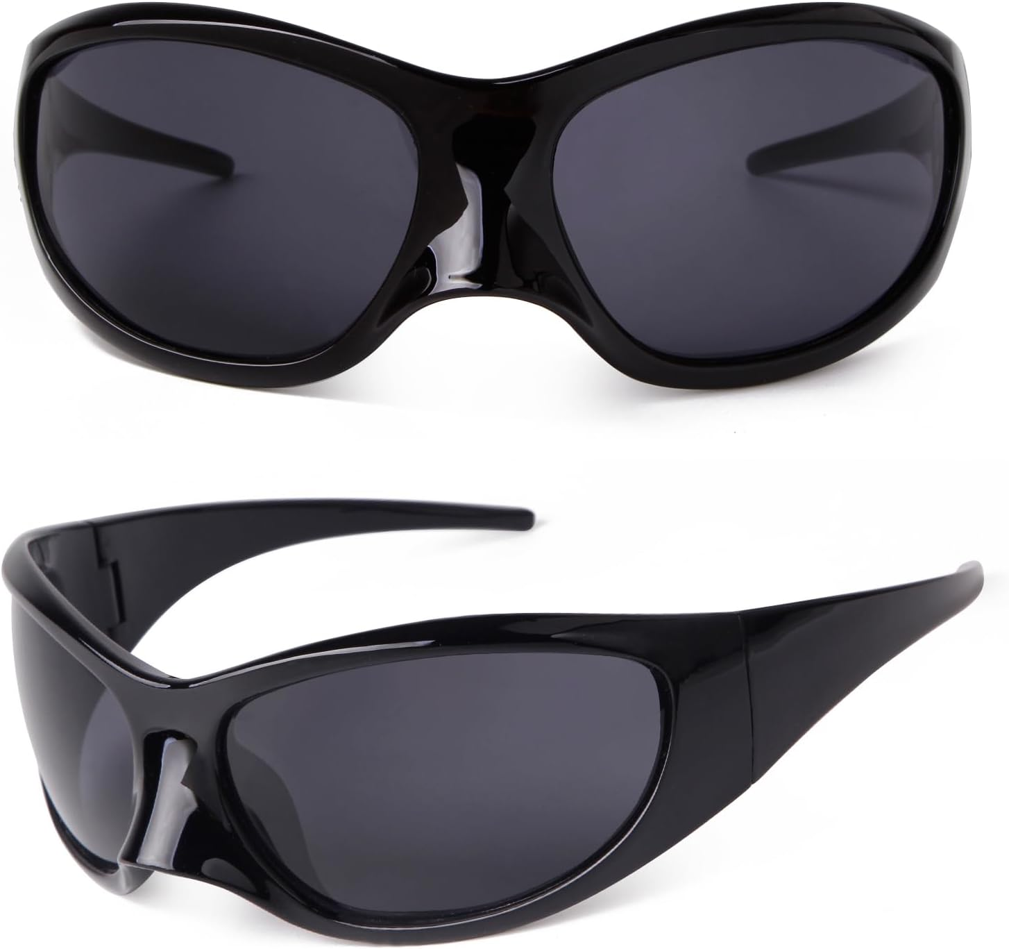 VIA LEECA Fashion Oversized Futuristic Sunglasses for Women Men, Y2K Wrap around Alien Style Accessories for Party