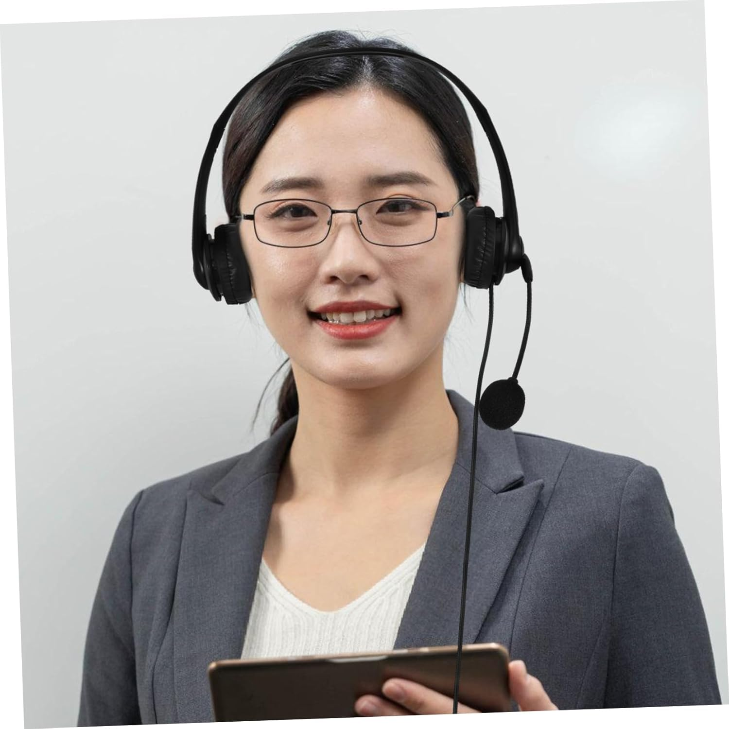 Office Headphones with Noise Cancelling Wired Computer Headset for Study and Business Comfortable Ear Muffs with Built Microphone USB Compatible for Long Use image number 6