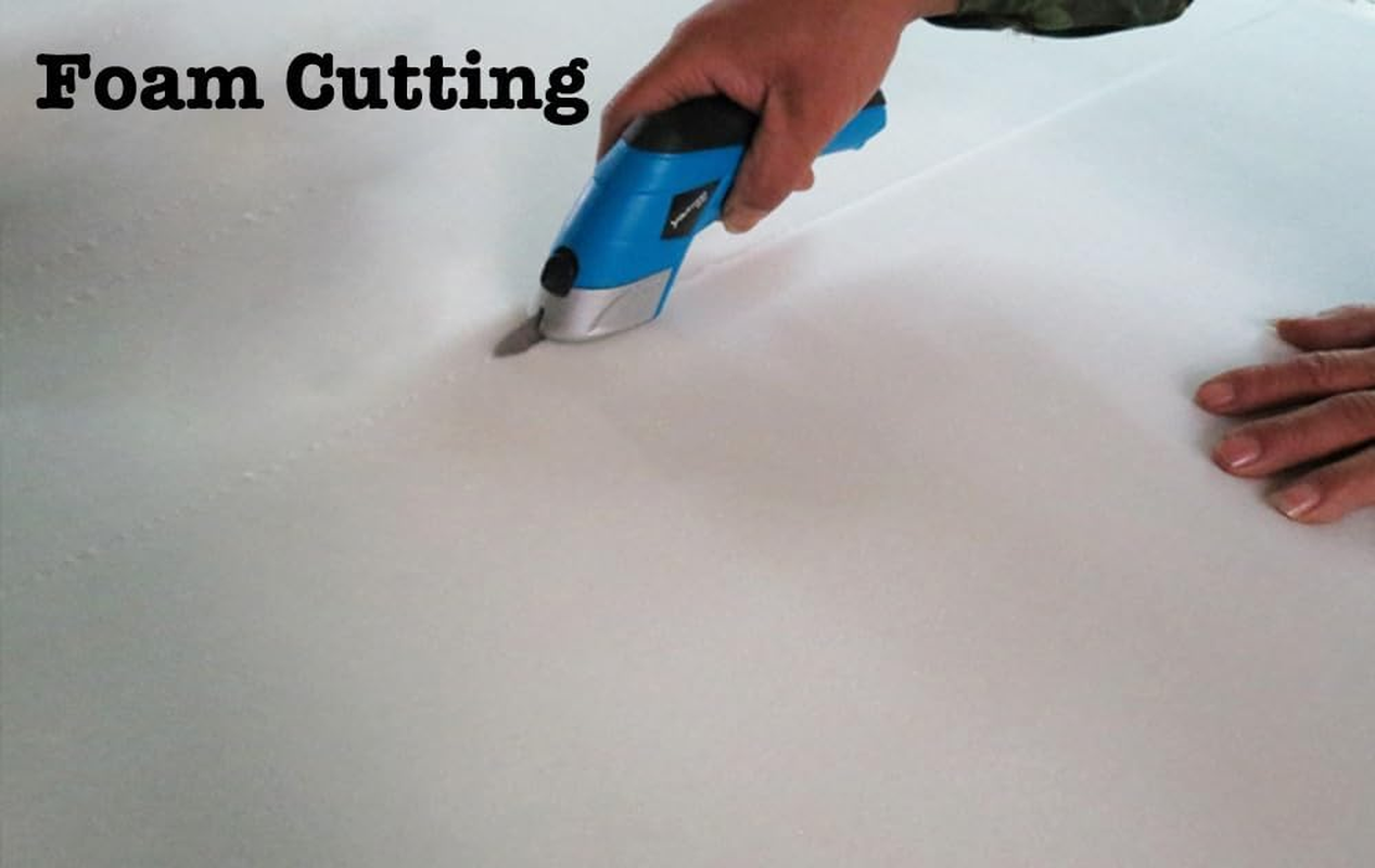 Electric Scissors, Cordless Fabric Scissors, 10000RPM Fabric Cutting Tool with 2 Blades, Rechargeable Powerful Shears, 20W Cardboard Carpet Leather Felt Cutter image number 1