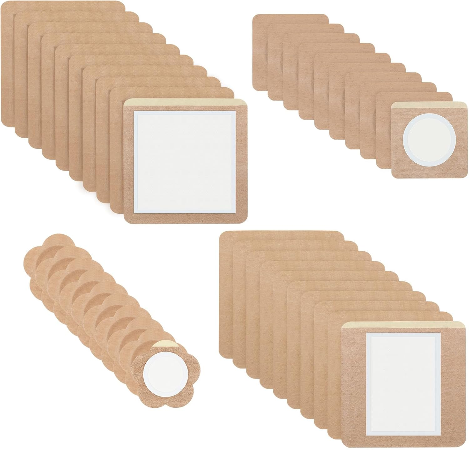 Fwqofvk 40Pcs Essential Oil Wraps, Self Adhesive Castor Oil Wrap Pads with Cotton Inner Layer, Breathable Cold Pressed Oil Wraps, Leak Proof Adhesive Oil Packs for Waist Back Neck Arm Work Sleep image number 4