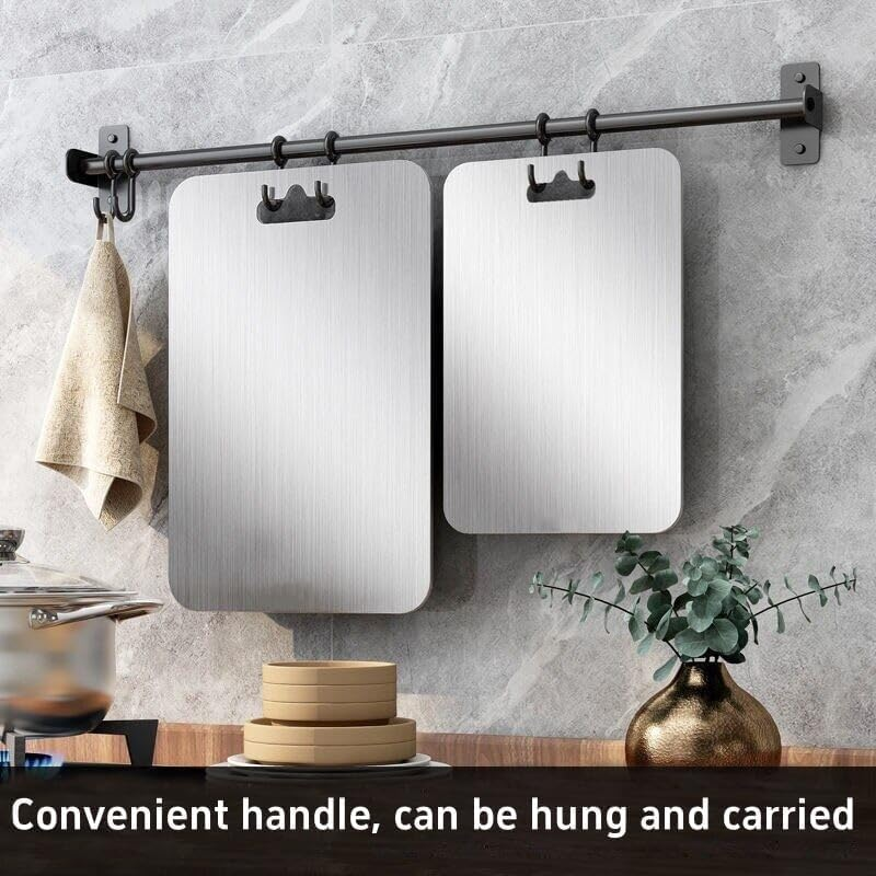 GNEL Titanium Cutting Board for Kitchen, Cutting Board Double Sided Food Grade, Chopping Boards with Handle, Dishwasher Safe, Cutting Boards for Meats, Fruits, Vegetables (12 * 9In) image number 5