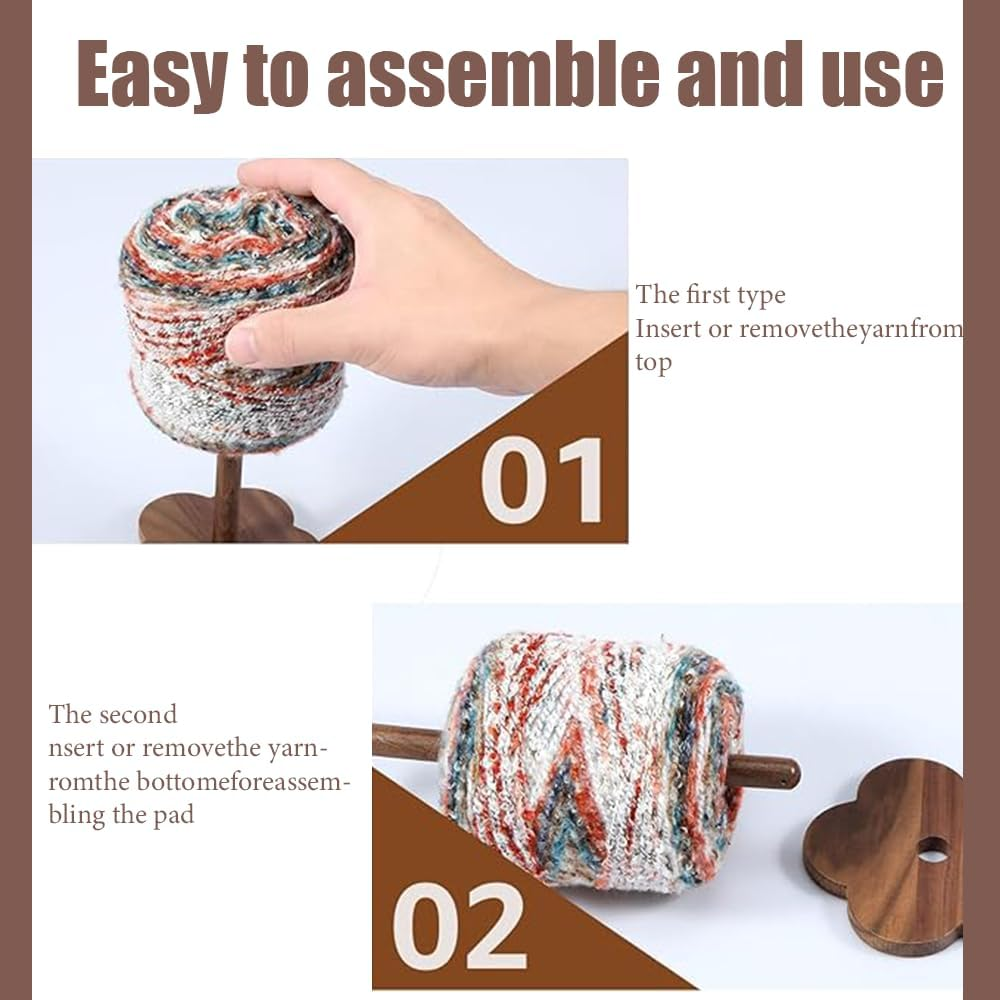 Wooden Wrist Yarn Holder with Wristband, Portable Knitting Organizer, Crochet Storage Supplies image number 1