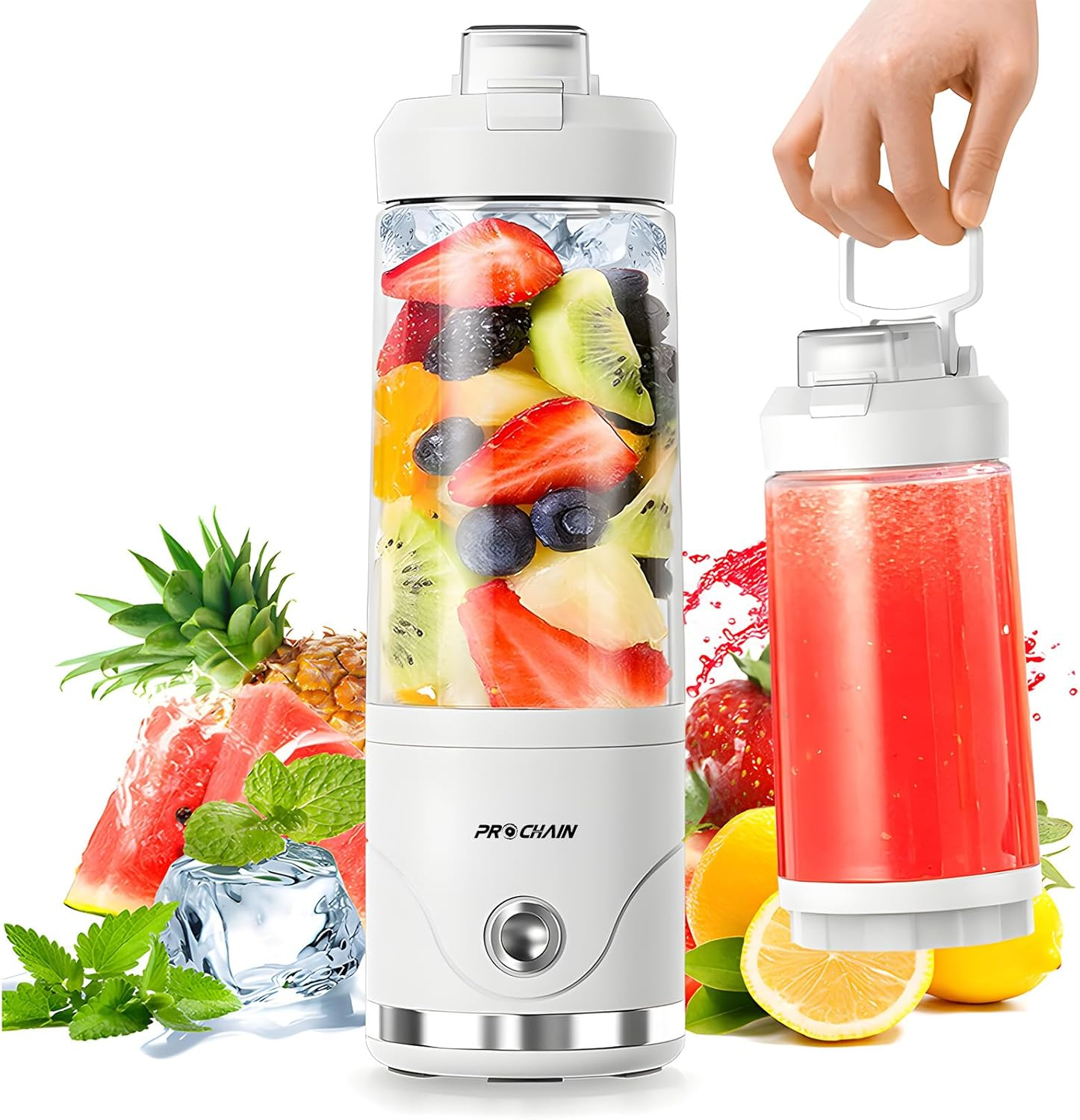 PROCHAIN Portable Blender, 22Oz Cordless Personal Blenders, Electric USB Rechargeable Juicer for Smoothies, Ice Crush, Travel, Protein Shakes Cup, Bpa-Free, Dishwasher Safe image number 1