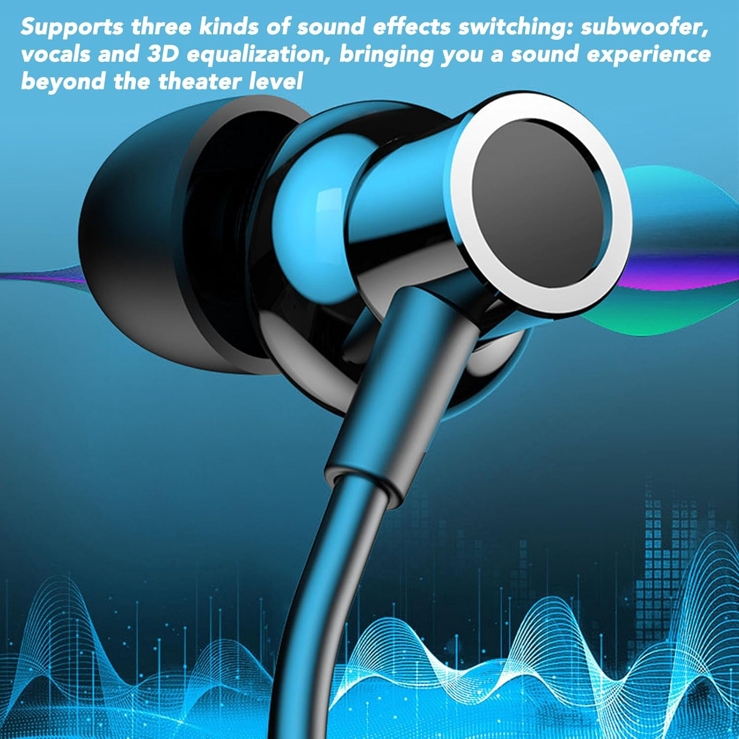 Oreilet Neckband Bluetooth Headphones, Wireless Stereo Neckband Earbuds, Semi in Ear Headsets for Sport Business Workout Office Cycling Game Gym image number 4