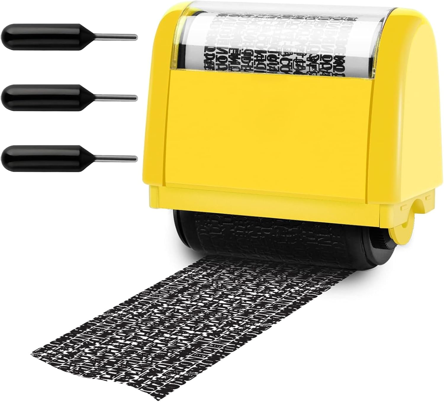 AEEGO Wide Format Identity Theft Protection Roller Stamp for Hiding Sensitive Information, Identity Confidentiality Stamp, Security Stamp Roller for Identity Theft Prevention (3 Refill Inks Included) image number 1