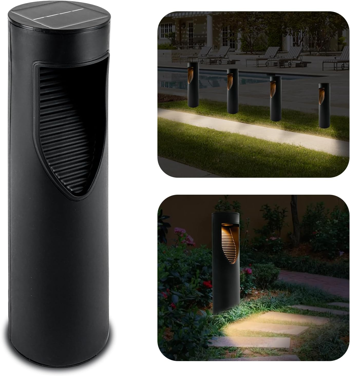 Solar Path Lights Outdoor 1 Pack, Bright Solar Pathway Lights outside Waterproof, Warm & Cool Walkway Lights Solar Powered, Landscape Lights for Driveway Lawn Patio Garden Yard image number 1