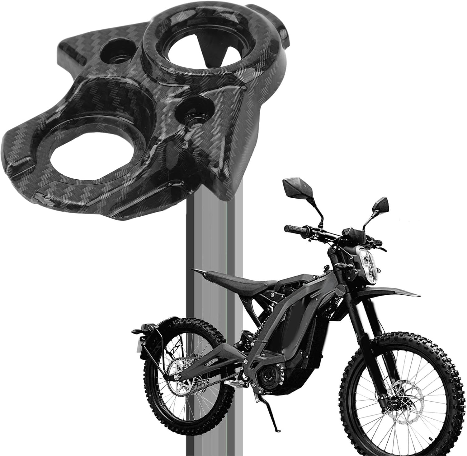 Ignition Key Switch Cover for Surron Light Bee X S, Motorcycle Central Control Decorative Cover Carbon Fiber Pattern Surron Ignition Switch Cover Replacement for Segway X160 X260 image number 4