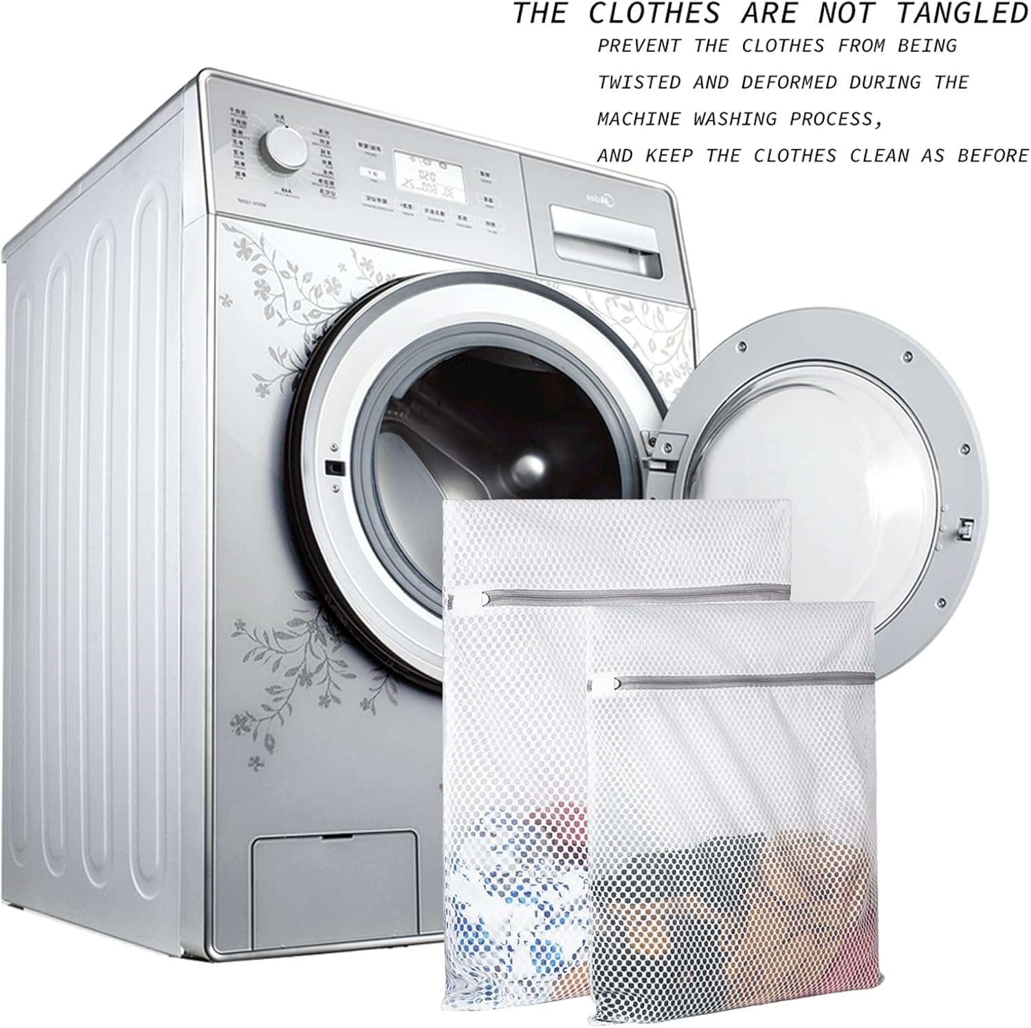 5-Piece Combo: 2Pcs Shoe Washing Machine Bags + 3Pcs 10X12 Inches Delicates Wash Bags, Reusable Travel Laundry Bags image number 1