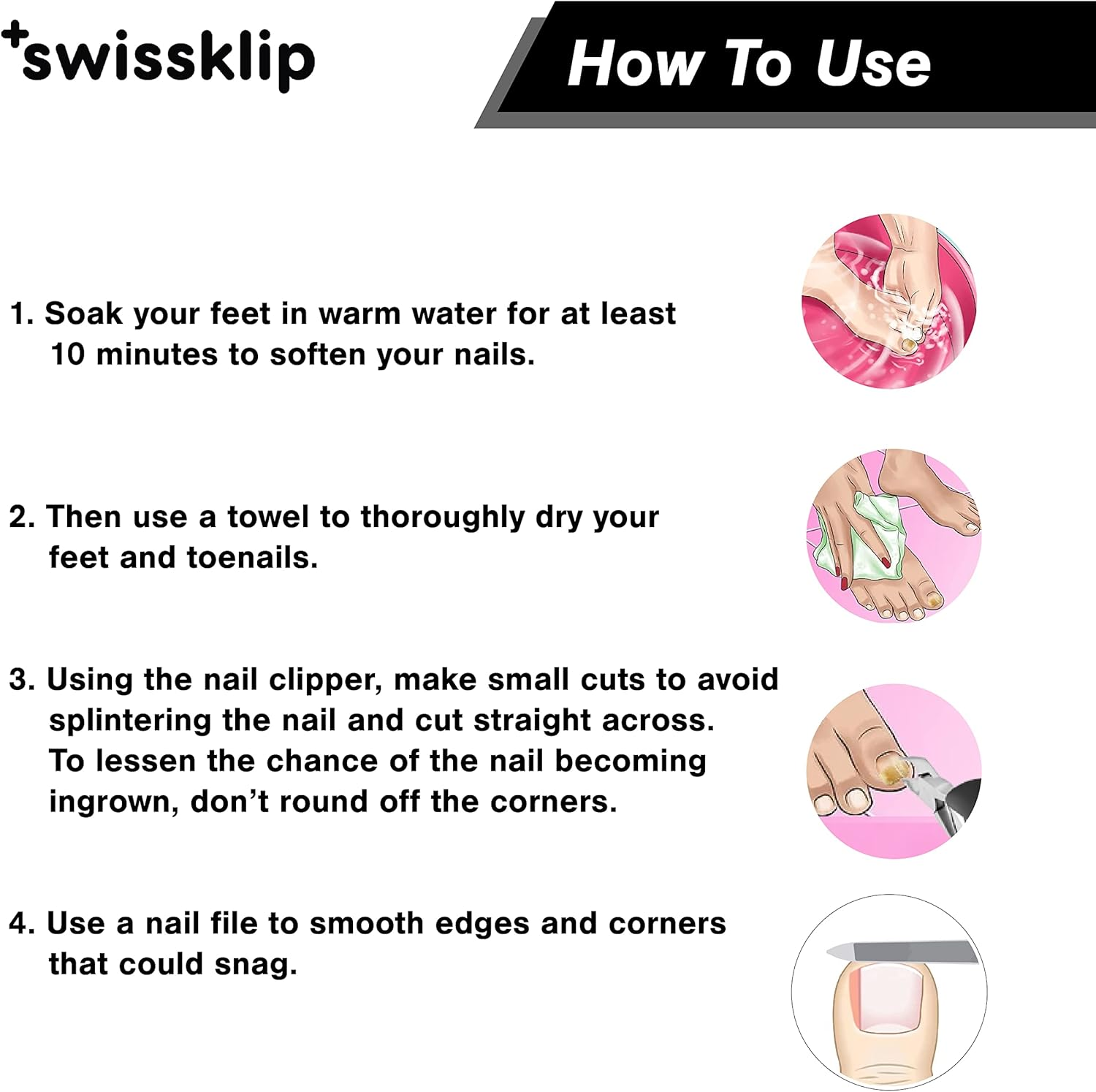 Swissklip Toenail Clippers | Heavy Duty Toe Nail Clippers I Toenail Clippers for Thick Nails I Big Toe Nail Clippers for Thick Toenails I Heavy Duty Nail Clippers for Thick Nail image number 3