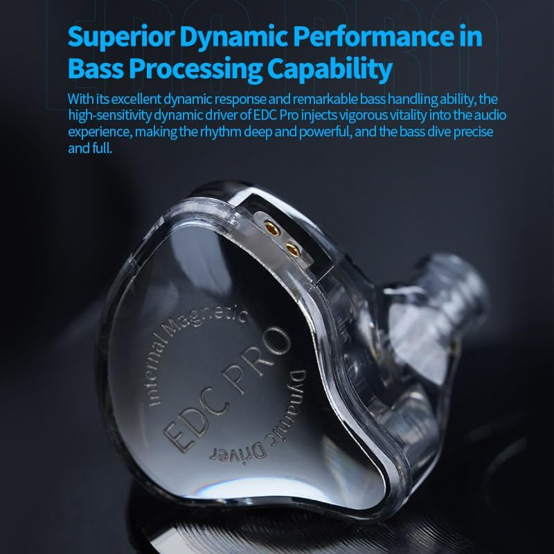 FAAEAL KZ EDC PRO In-Ear Headphones,Professional High-Sensitivity and Large Dynamic Earphone,Hifi Powerful Bass Music IEM Earbuds,2Pin Detachable Monitors (Silver-Plated Cable Version with Mic) image number 5