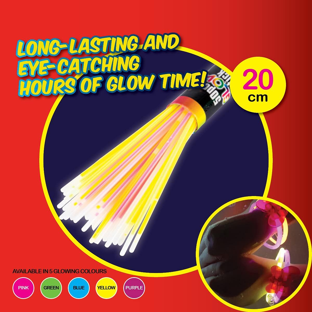 Party Central Glow Sticks in Tube, 5 Mm X 20 Cm Size (Pack of 50) image number 2