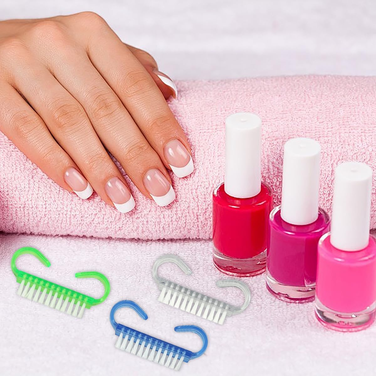 10 Pieces Nail Brush, Mini Plastic Handle, Nail Cleaning Brush, Hand Scrub Brush, Fingernail Brushes, Kids Nail Scrub Brushes for Cleaning Nails, Manicure, Pedicure Treatment