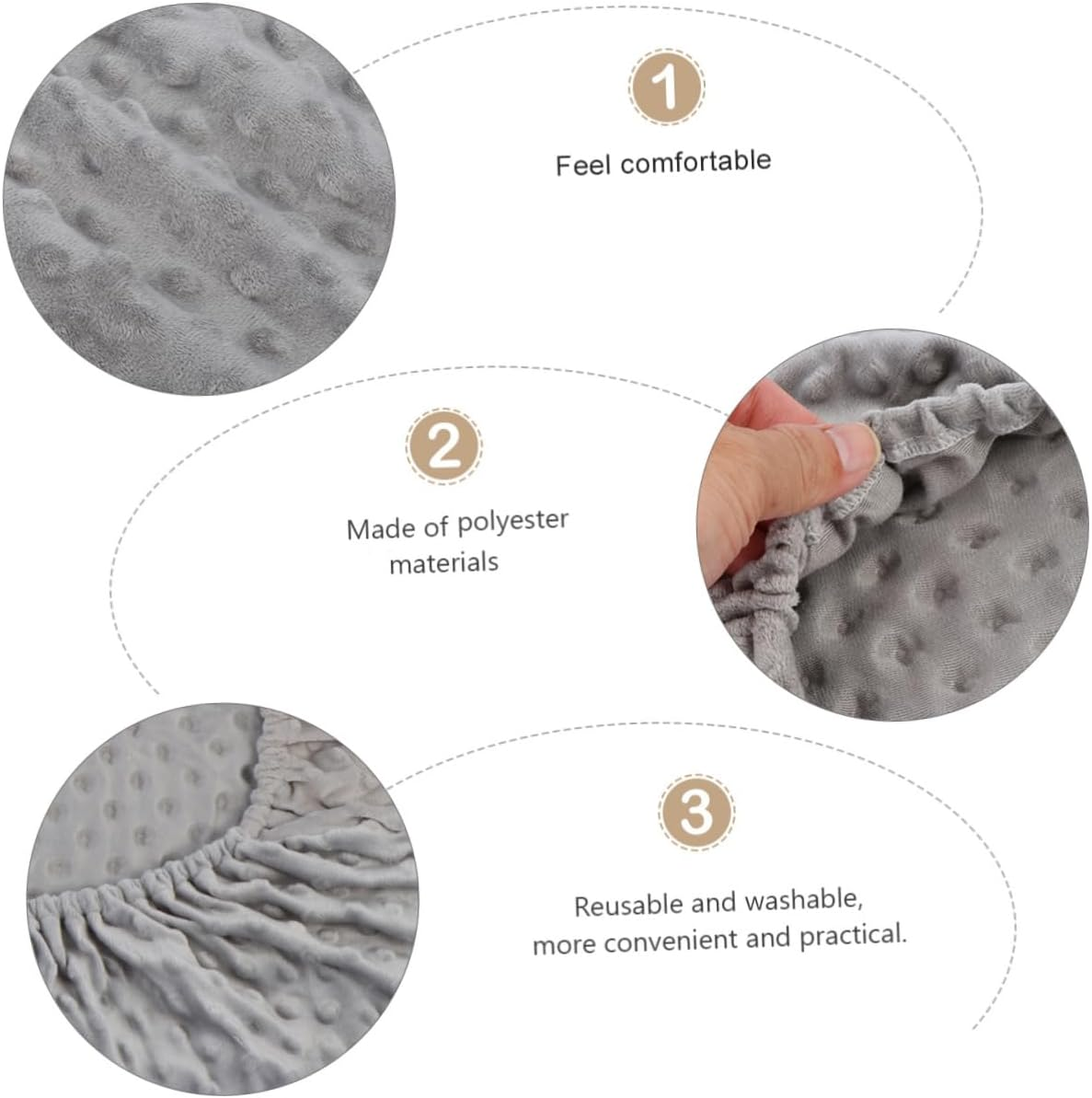 IMIKEYA Baby Diaper Changing Pad Cover Breathable Gray Detachable Massage Table Change Cover for Infants, Compatible Standard Changing Mats image number 1