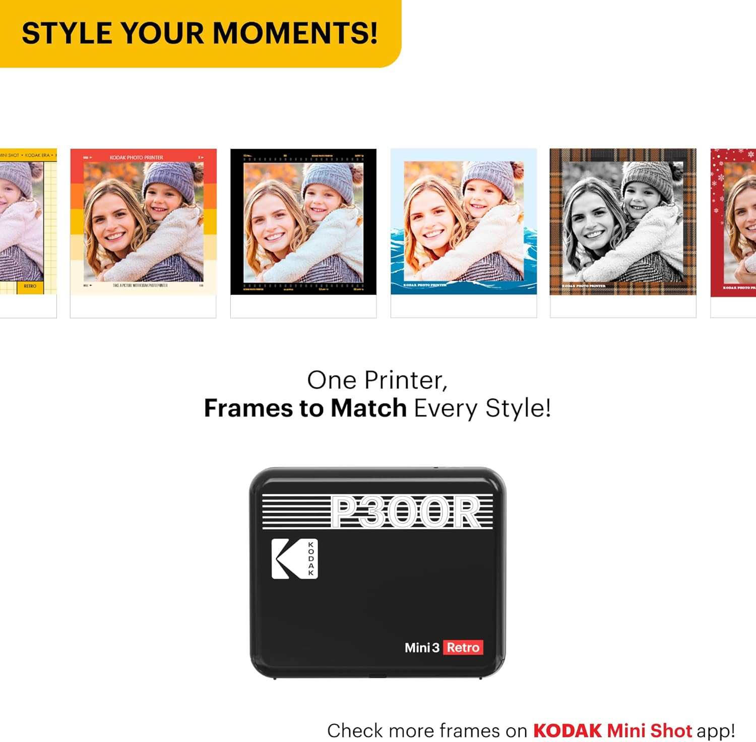 Kodak Mini 3 Retro Instant Photo Printer with Cartridge plus Accessories Bundle, White image number 5