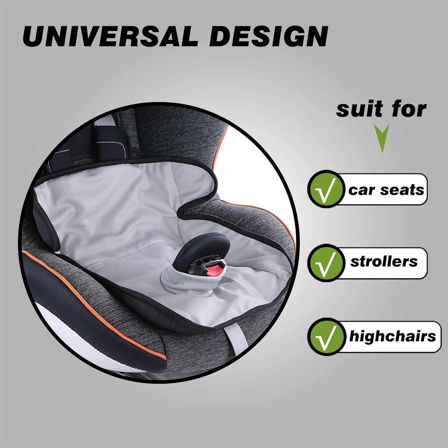 Piddle Pads, Multi-Use and Leak Free Lines for Baby Stroller, High Chair & Car Seat, Waterproof Toilet Training Seat Covers for Toddles (Grey (1 Pack)) image number 5