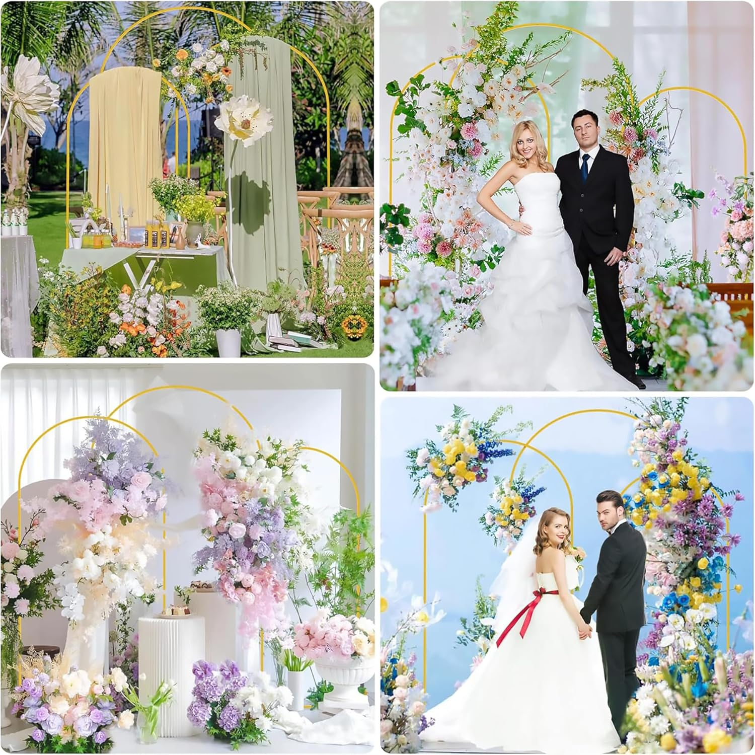 Metal Arch Backdrop Stand, 3 Balloon Arch Backdrop 7.2FT 6.6FT 6FT, Stable Arched Background Stand for Parties, Birthdays, Baby Showers, Bridal, Banquets, Ceremonies image number 6