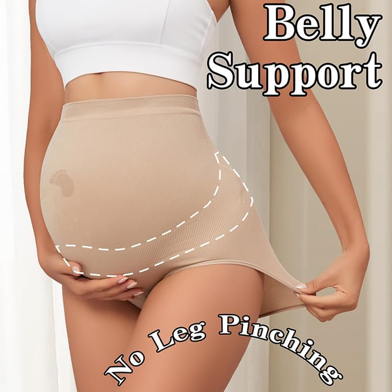 Maternity Underwear Seamless High Waisted Maternity Panties over Bump Pregnancy Belly Support