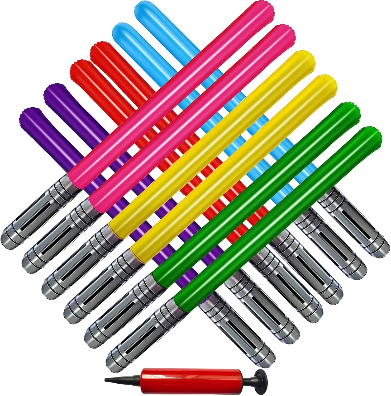 13 Pieces Inflatable Light Saber Sword Toys,13 Pieces Inflatable Light Saber Sword Toys,Inflatable Lightsaber Swords for Star Wars Themed Party,Inflatable Sword Toys Party Bags Stocking Stuffers for Cosplay Party Favors(6 Colors)