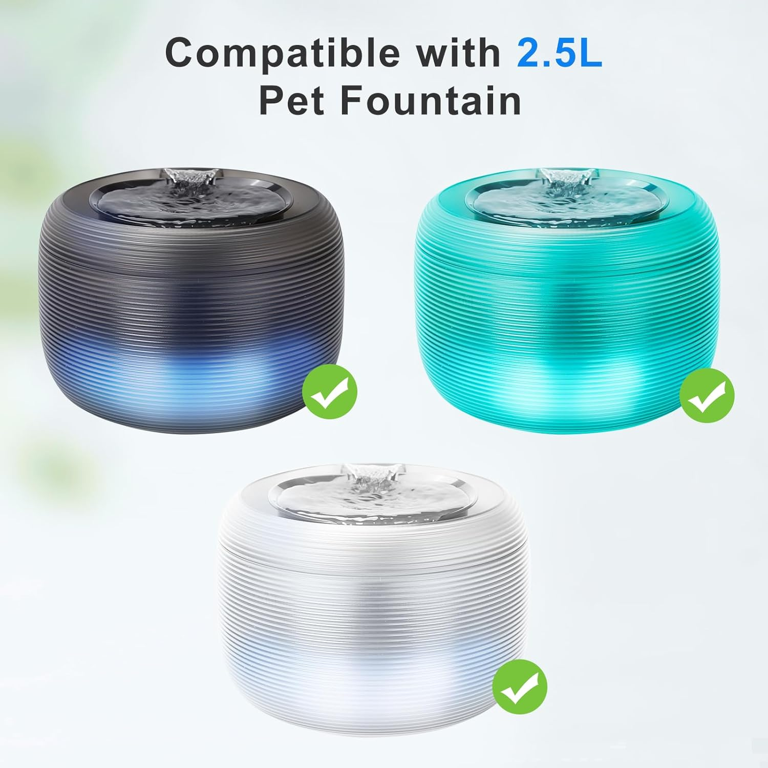 Filter Cat Fountain, Pack of 12 Replacement Filters and 12 Sponges Filter Replacement, Ion Exchange Resin and Activated Carbon Cat Pet Drinking Fountain Filter for 2.5 L Cat Fountain