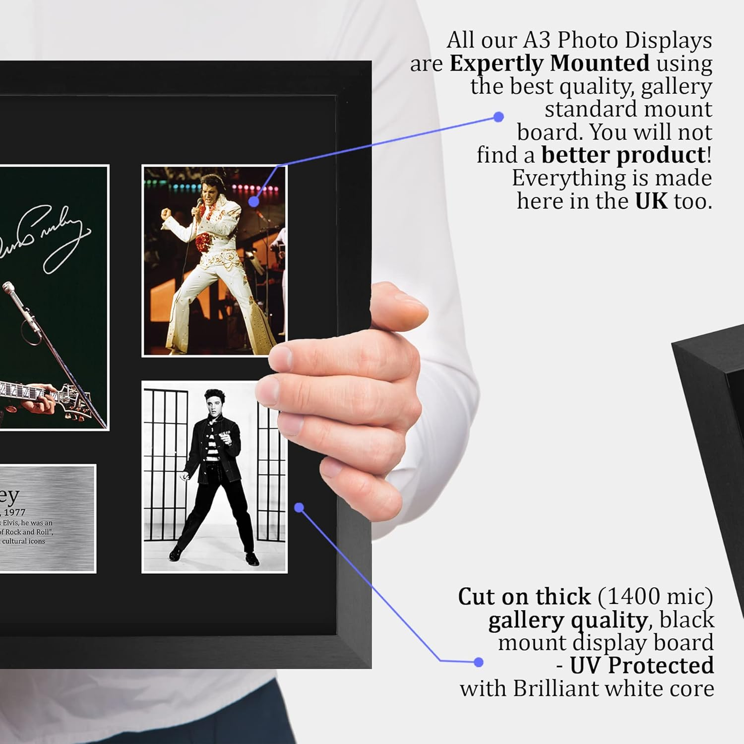 HWC Trading FR A3 Elvis Presley Musician the King Gifts Printed Signed Autograph Picture for Music Memorabilia Fans - A3 Framed image number 1