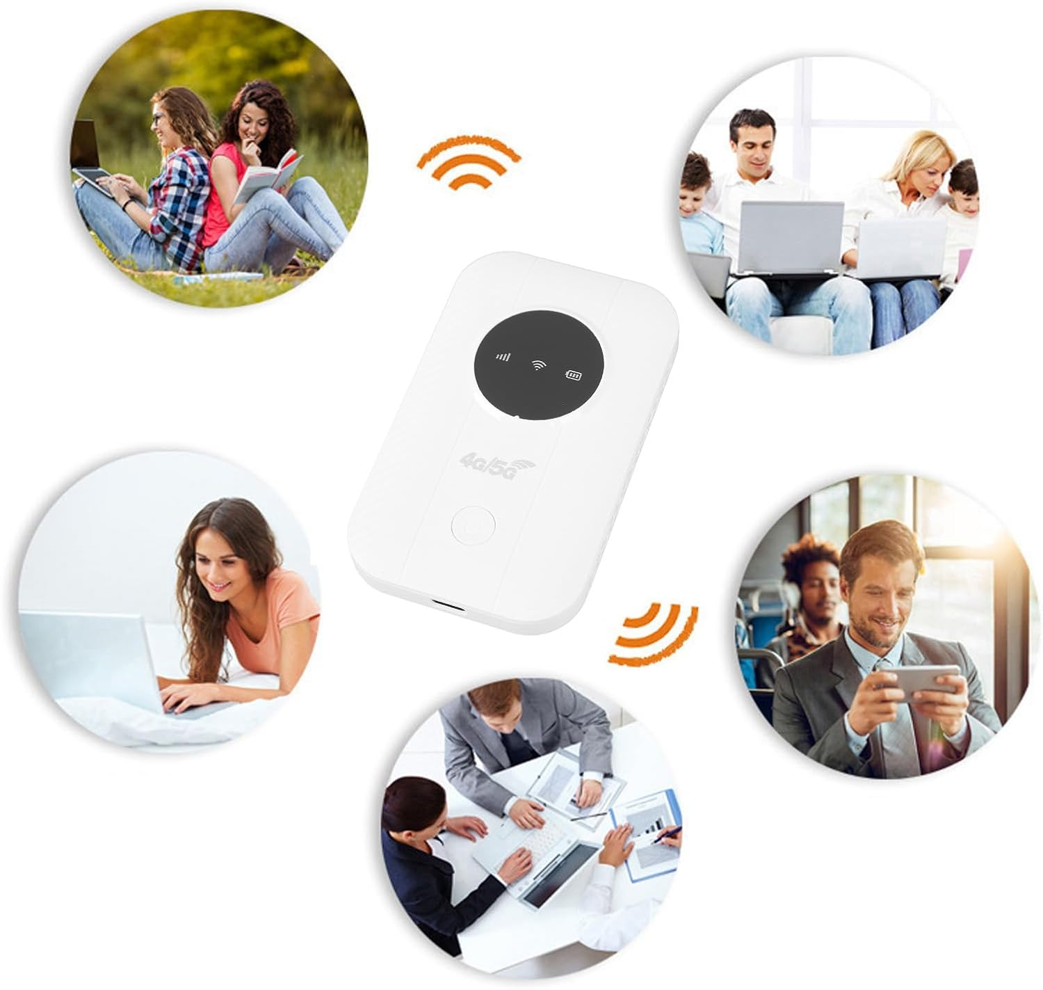 4G LTE Portable Wifi Hotspot with SIM Card Slot, 300Mbps High Speed Internet for Travel Home Office Supports 10 Devices image number 4