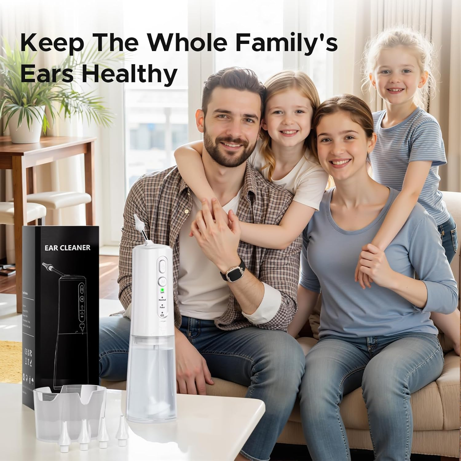 Ear Cleaner, Professional Ear Wax Removal with 6 Tips, 3 Modes, IPX7 Waterproof, USB-C Rechargeable Ear Cleaning Kit for Home Use, White image number 6