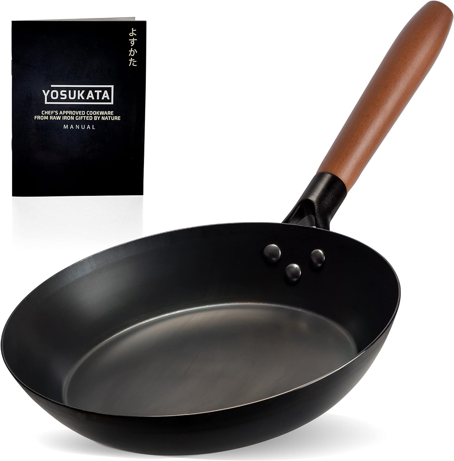No Coating Carbon Steel Pan - Durable 26 Cm Frying Pan - 26 Cm Pans for Cooking Healthy and Delicious Meals - Carbon Steel Pan with Removable Heat-Resistant Wooden Handle - Easy to Clean Fry Pan&hellip; image number 6
