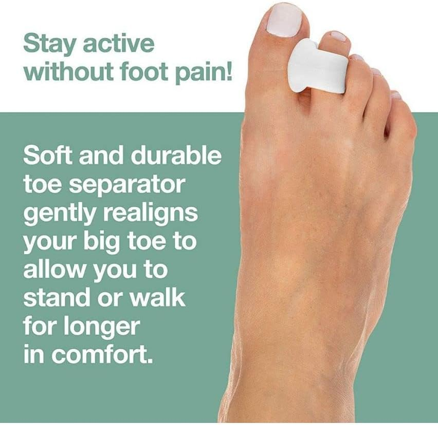 Gel Toe Separators with Loop (2Pcs) for Overlapping Toes, Bunions, Big Toe Alignment, Corrector and Spacer