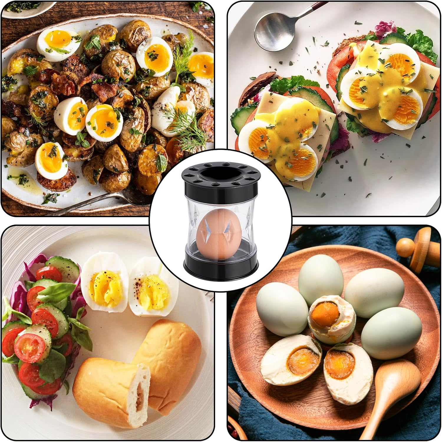 Egg Peeler for Hard Boiled Eggs, Egg Shell Remover Tool, Egg Shell Remover,Boiled Egg Peeler with Compact Design, Egg Opener and Cutter for Kitchen Use (Black