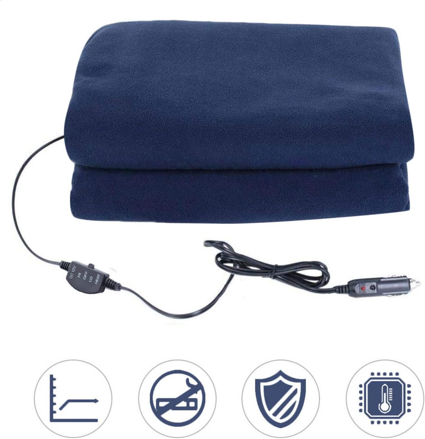 Car Heating Blanket - 12V Electric Heated Blanket, Travel Heating Blanket | Car Heated Blanket, 3- Control Car Blanket & Cold Weather Blanket for Camping & Winter (145 * 100Cm) image number 5