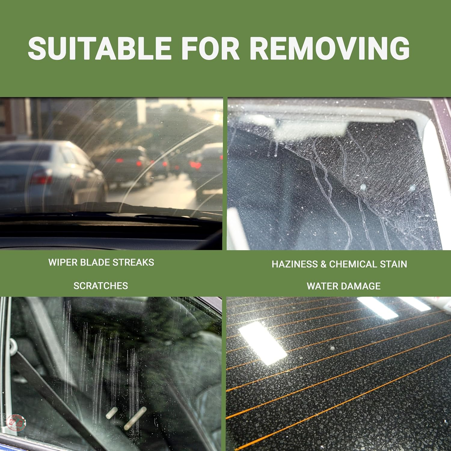 GLASS POLISH DIY 75Mm Windscreen Scratch Removal Kit for All Car Glass, Removes Deep Scratches, Wiper Blade Damage & Haziness, Restores Clear Visibility (Drill or Polisher) image number 2