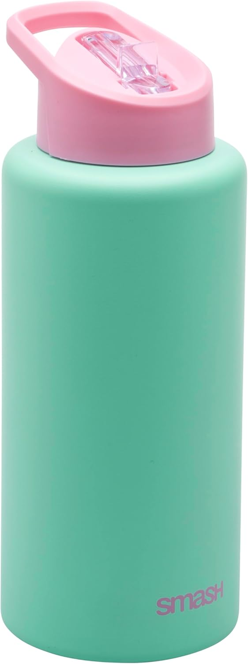 Smash Stainless Steel Drink Bottle with Flip Top Lid and Straw - Butterfly 750Ml Purple