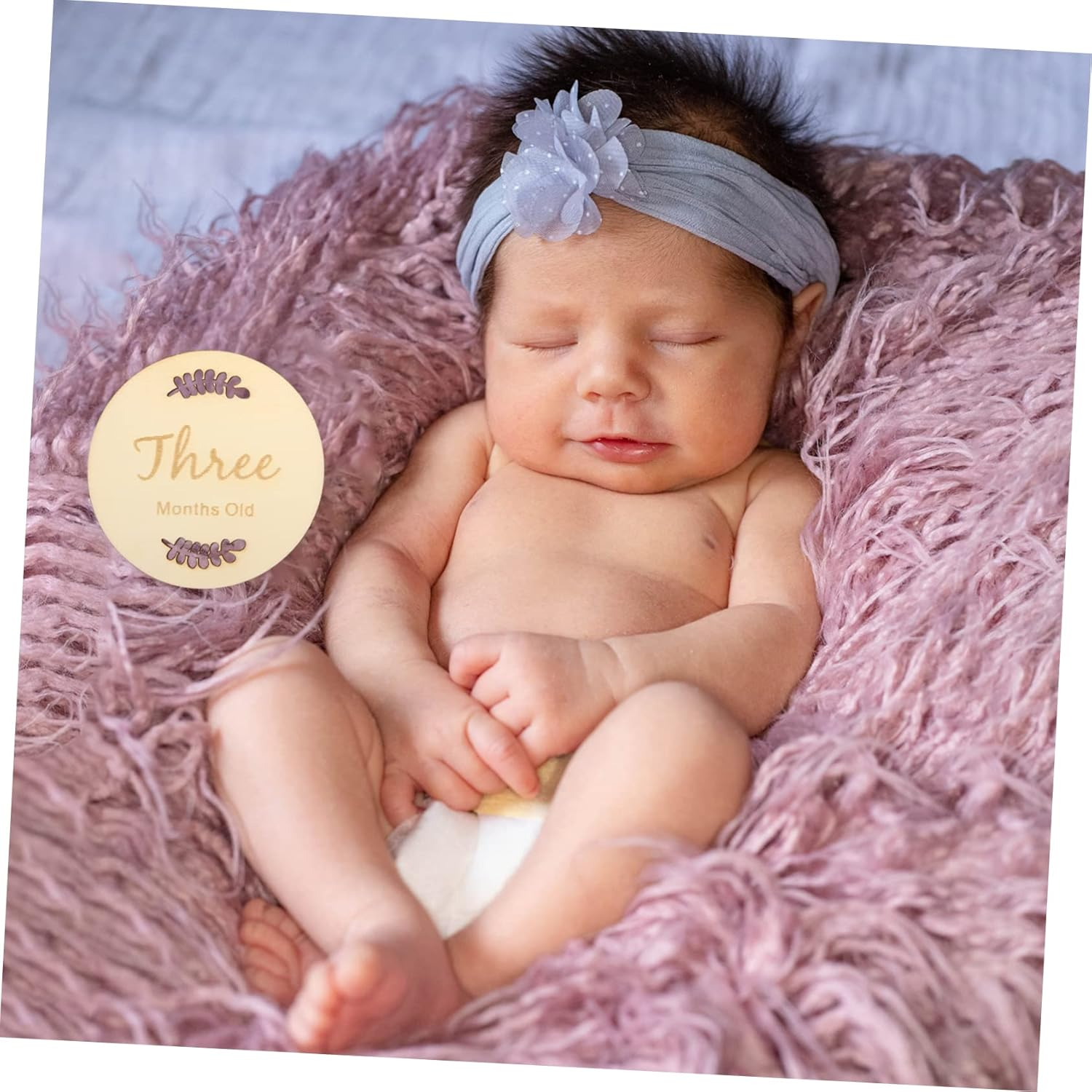 Baby Milestone Cards Set Wooden Monthly Newborn Photo Prop Birth Announcement Sign 1 Set