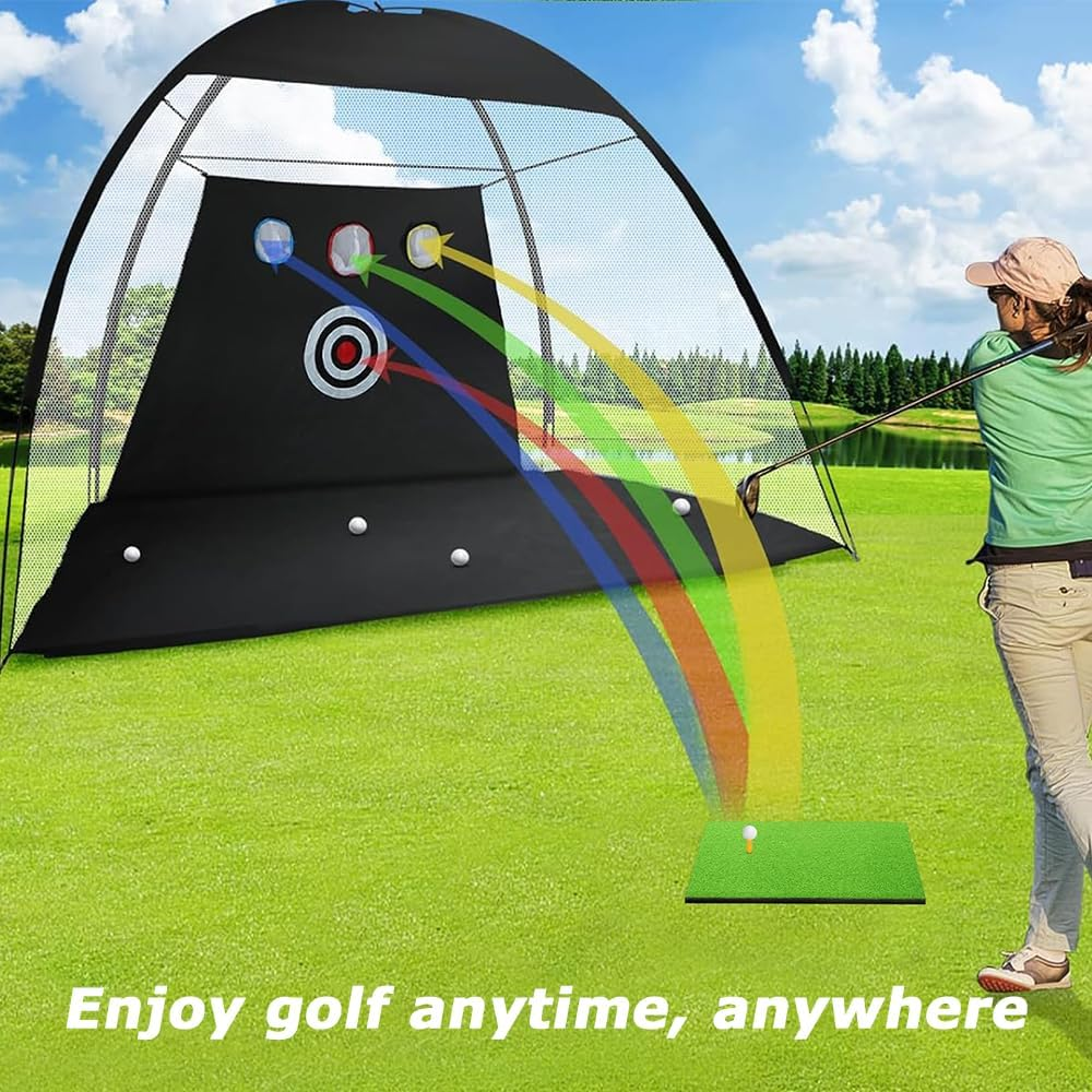 Golf Hitting Nets Kit with Target/Mat/Balls/Tee/Bag, Golf Practice Net, All in 1 Home Heavy Duty Golf Hitting Net, Golf Hitting Nets for Backyard Outdoor image number 5