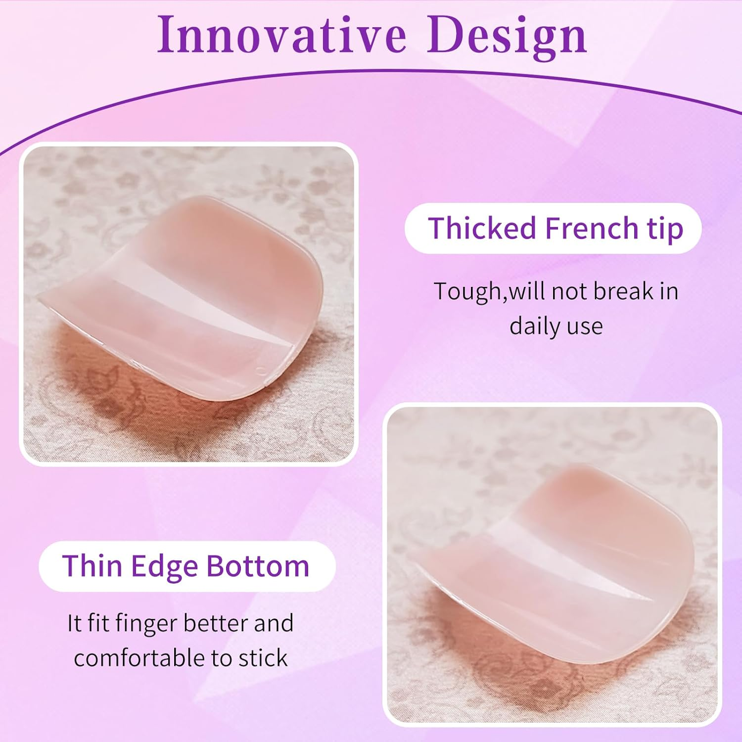 Lifextol 240Pc Press on Toenails for Women Toe Press on Nails French Tip Toe Nail Press Ons with Adhesive Tabs, Glue on False Nail Tips Toe Acrylic False Nails Press Ons Pos image number 3