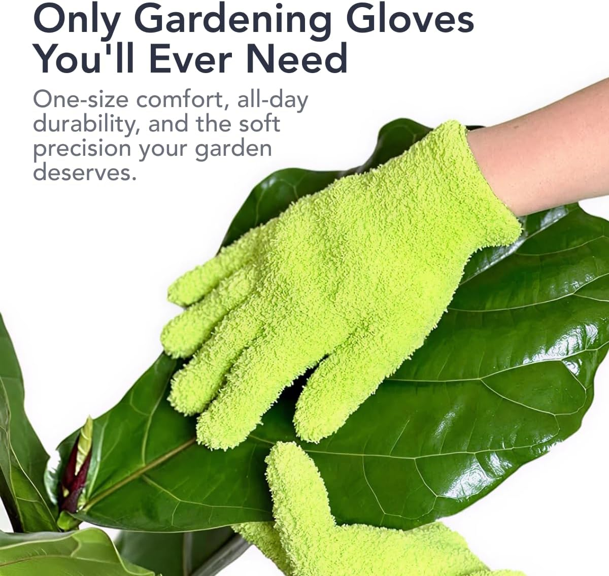 Flora Microfiber Dusting Gloves for Houseplants &ndash; save Your Plants from Hidden Killers &ndash; Ultra-Gentle Microfiber Leaf Cleaners for Indoor Plants &ndash; Washable & Reusable image number 4